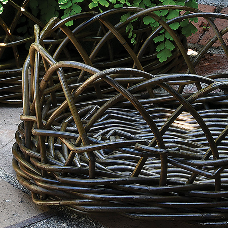 2 Piece Oval Rattan Basket Set