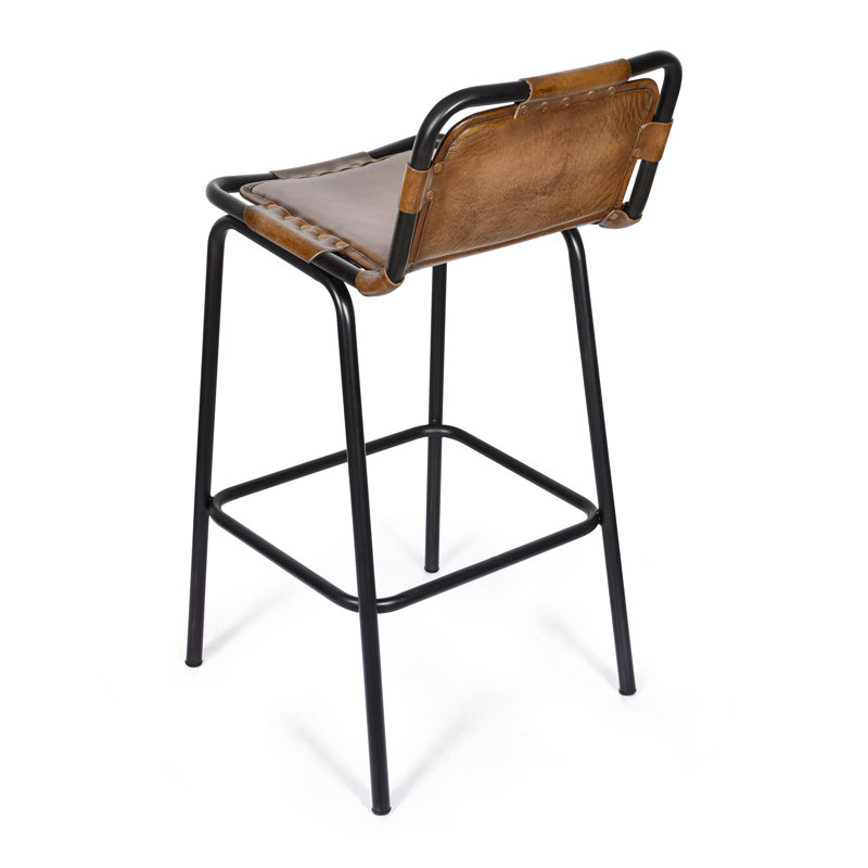 Upholstered Counter Stool with Metal Frame