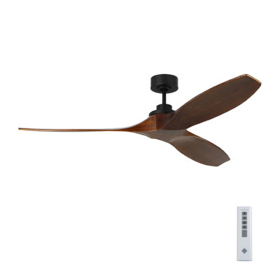 Collins 60" Smart Indoor/Outdoor Brushed Steel Ceiling Fan With Remote Control And Reversible Motor Works With Alexa, Google Home And Bond Home Action