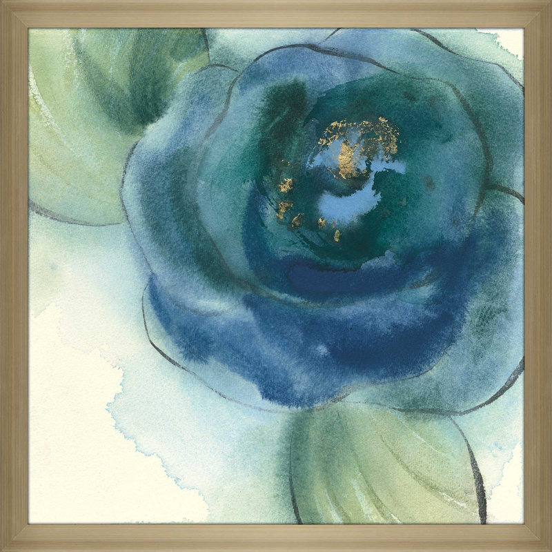 Wannabe Poppies I - reproduction sur toile, H 21,5 po x l 21,5 po x P 0,75 po, Encadrement champagne