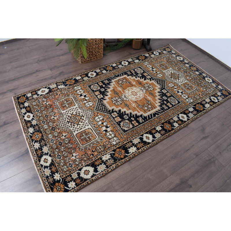 Classic Wool Patchwork Rug, 44.1x82.3 Inch Brown Area Rug