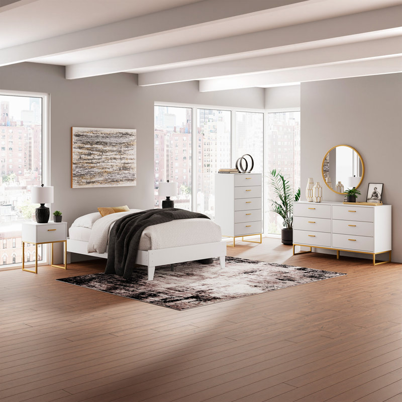 Gwendylon Platform Bed, Twin, White