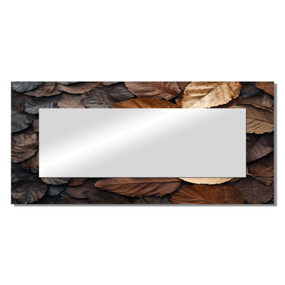 Espresso Leaves Veins Of Nature II - Floral Decorative Mirror Wall Art - Printed On Metal