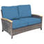 Bella Wicker Teak Outdoor 2 - Seater Sofa-1946853319-1946853324