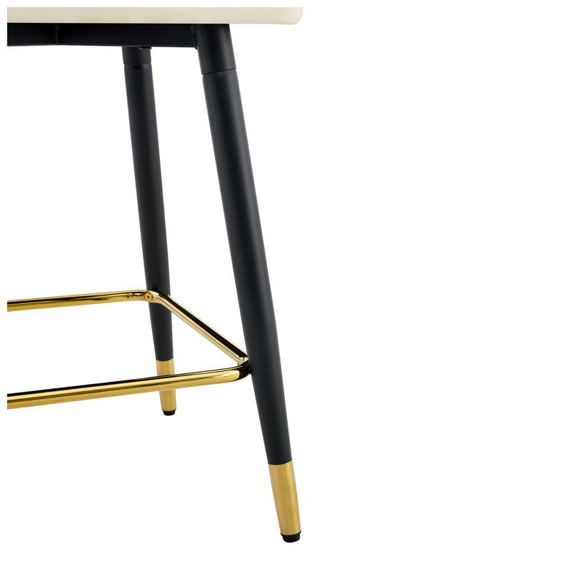 Ensemble de 2 tabourets de bar en cuir synthétique épissé l 19,6 po x P 17 po x H 37,7 po Droom, Beige