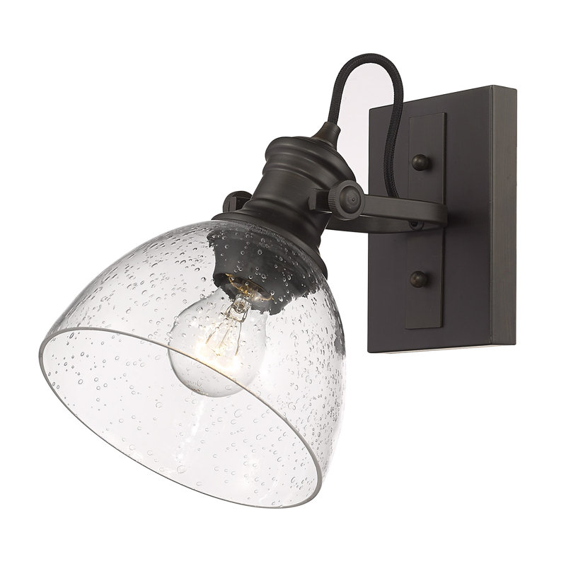 Bales Dimmable Vanity Light, Seeded Glass, Rubbed Bronze