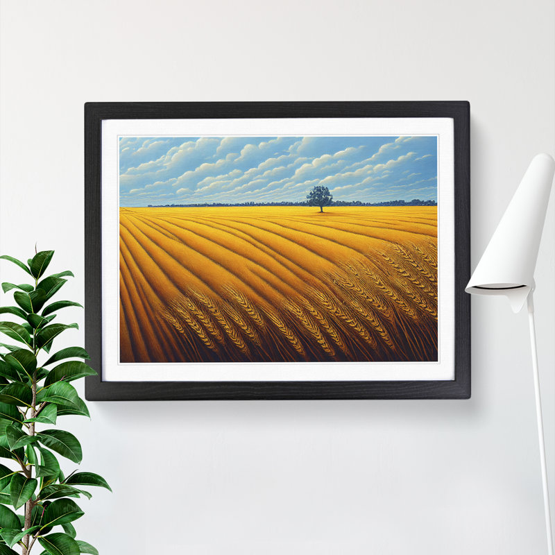 Magical Wheat Field - Framed Print, Black, 46cm H x 64cm W x 2cm D