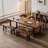 Nut-brown Rectangular Solid Wood desk-108347282