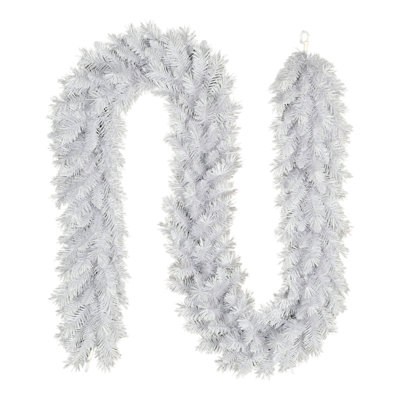Artificial White Round Valley Pine Garland