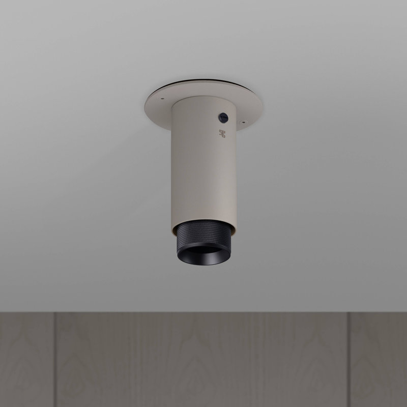 1 - Light Flush Mount, Black, Stone