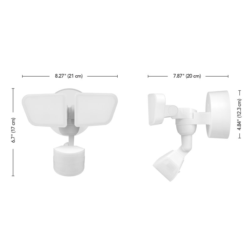 LED Outdoor Security Flood Light with Motion Sensor, White