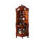 Armoire de rangement 82,68 po style américain en bois massif brun triangulaire, unité de rangement, armoire à vin