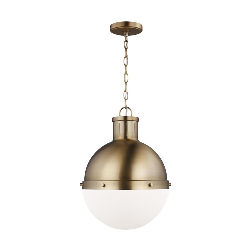 1 - Light Single Globe Pendant, No , Satin Bronze, 11.63" H x 8.13" W x 8.13" D