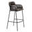 Wainaku Upholstered Bar Stool – Pub Chair with Powder-Coated Black Stainless Steel Base – Low-Back, Padded Faux-Leather Seat, Contemporary Accent Seating-1551404088