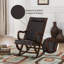 Chaise berçante en cuir synthétique et structure en bois Roger