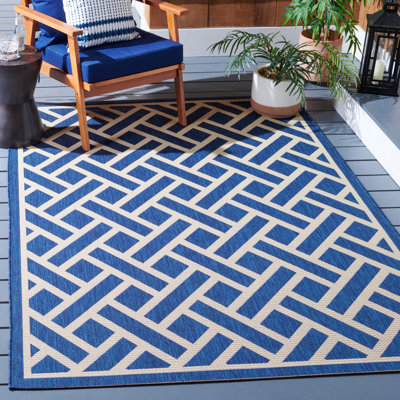 Tapis d'intérieur / extérieur turquoise de style sud-ouest Arneshia