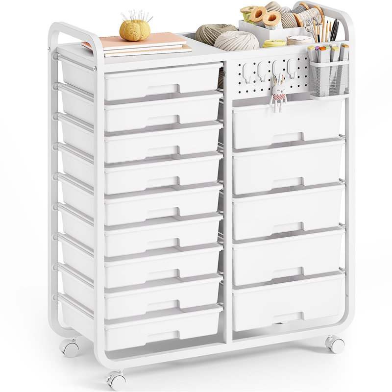 91.15cm H x 76.7cm W Art Cart, White
