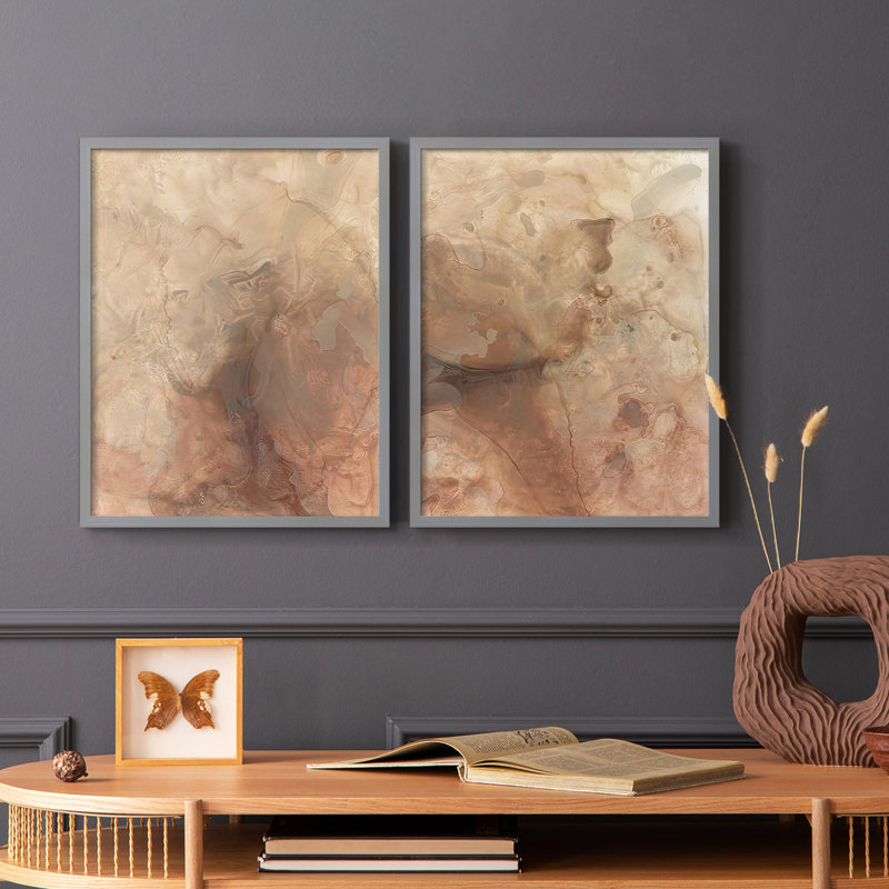 Marble Ground I - impression encadrée de qualité supérieure - prête à être accrochée - aucun clou requis - aucun clou requis