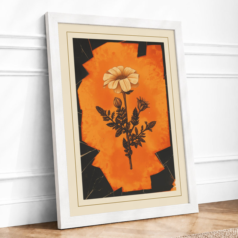 Yellow Bloom Botanical - Framed Print, A3 - 42.0 x 29.7 cm, White