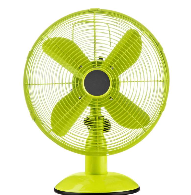 Oscillating Table Fan, Lime Green
