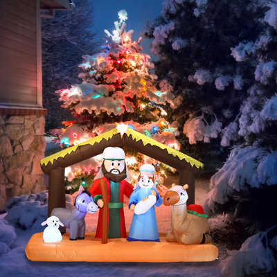 Crèche de noël gonflable pour la scène