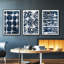 «Indigo Memory I», ensemble de 3 toiles encadrées-97792175-97792176