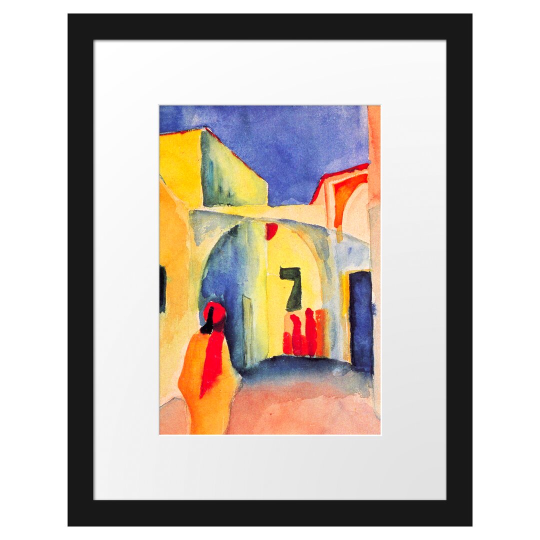 Gerahmter Kunstdruck View of an Avenue in Tunis von August Macke