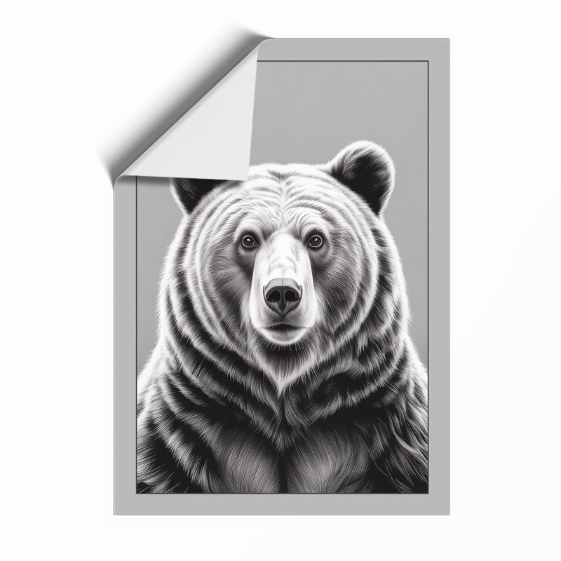 Bear's Direct Gaze Modern - Print, A1 - 84.1 x 59.4 cm, Oak