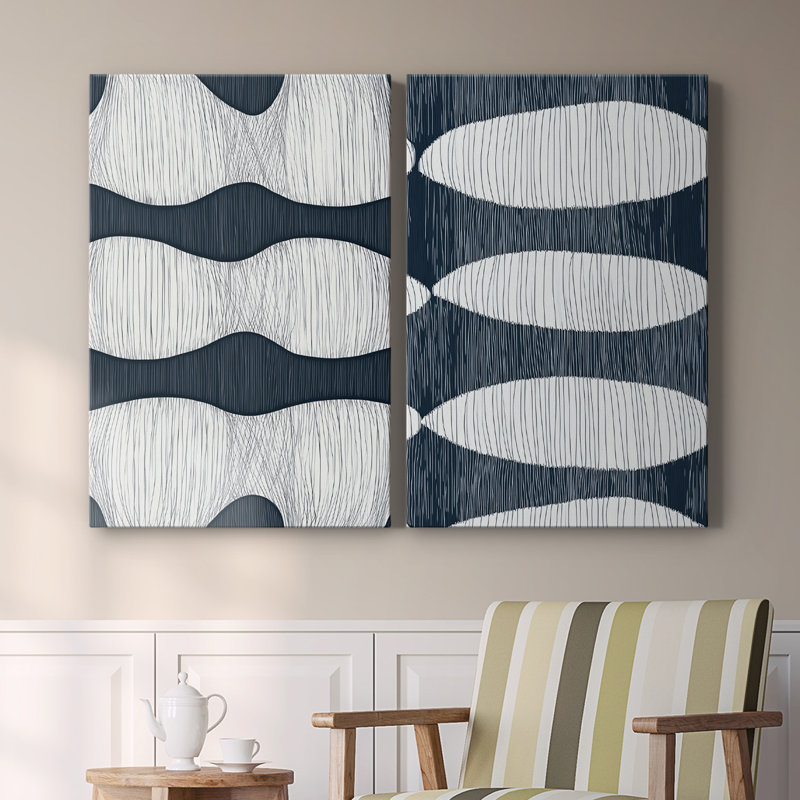 ABSTRACT Series DCCVII - Toile tendue avec châssis de qualité supérieure - Prêt à être accroché, H 18 po x l 24 po