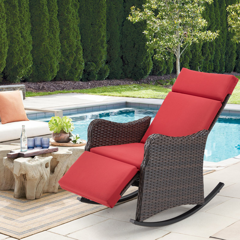 Ensemble de 2 chaises berçantes d'extérieur, Rouge