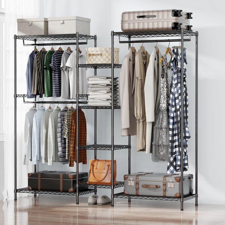 Metal Closet Organizer Shelves System Kit Expandable Clothes