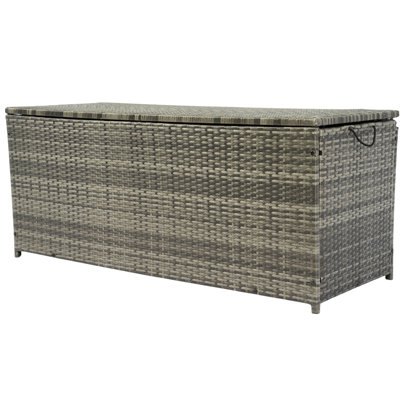 113 Gallon Patio Storage - Grey. Deck Box With Lid. Extra Large Space For , Pillows. Removable Liner, Rust . Portable And Useful. Yard Box. Grey Lightweight , Frame. Water Liner. Outdoor