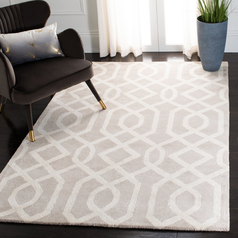 Tapis beige touffeté à la main Deedre, Rectangle 6 pi x 9 pi