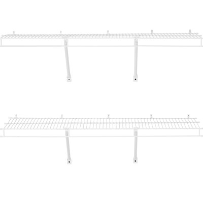 Ensemble de tablettes en fil métallique 4 pi, tablettes murales, acier au carbone robuste, revêtement trempé, double, capacité de charge de 40 lb