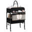 Table à langer pour bébé à hauteur ajustable avec roulettes - compacte, tiroirs, coussin imperméable, structure robuste - portable, organisateur de chambre de bébé peu encombrante - noir-231465000