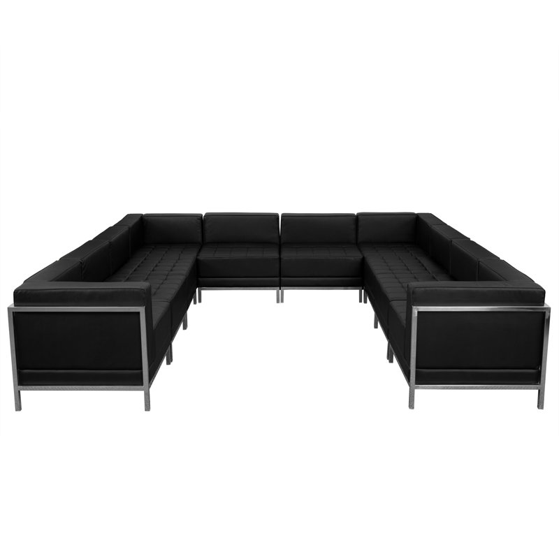 Ensemble de conversation modulaire en forme de U Chrysanthi LeatherSoft, 10 pièces