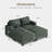 Corduroy Sleeper Sectional For Small Space Upholstered Sofa Bed-823056548