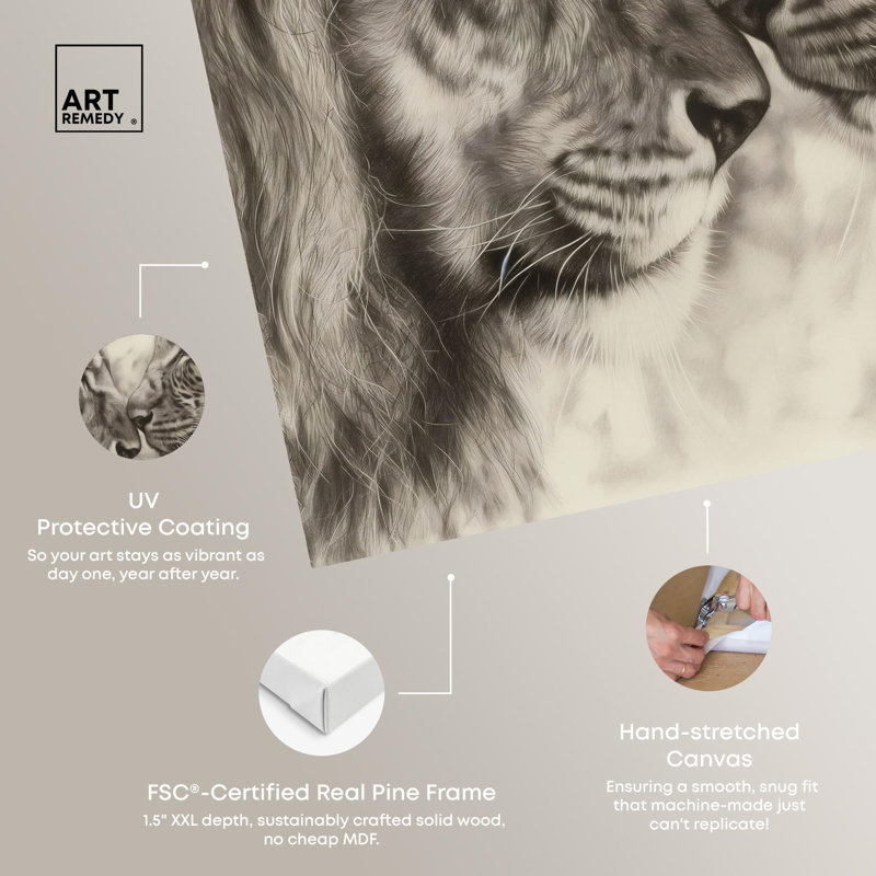 Roars & Purrs of Love 12" x 12" Canvas Animal Art Print