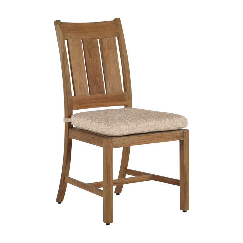 Chaise d'appoint d'extérieur Croquet, Teck naturel, Welt, Toile sable