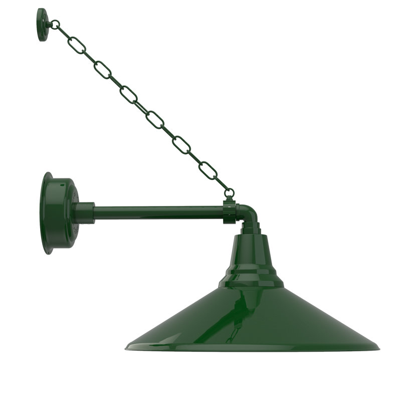 Luminaire de grange d’extérieur à del Albali, H 11 po x l 20 po x P 27 po, Vert rétro