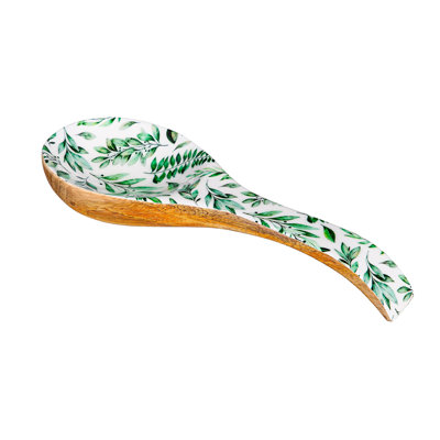 Repose-cuillère en bois à motif olive