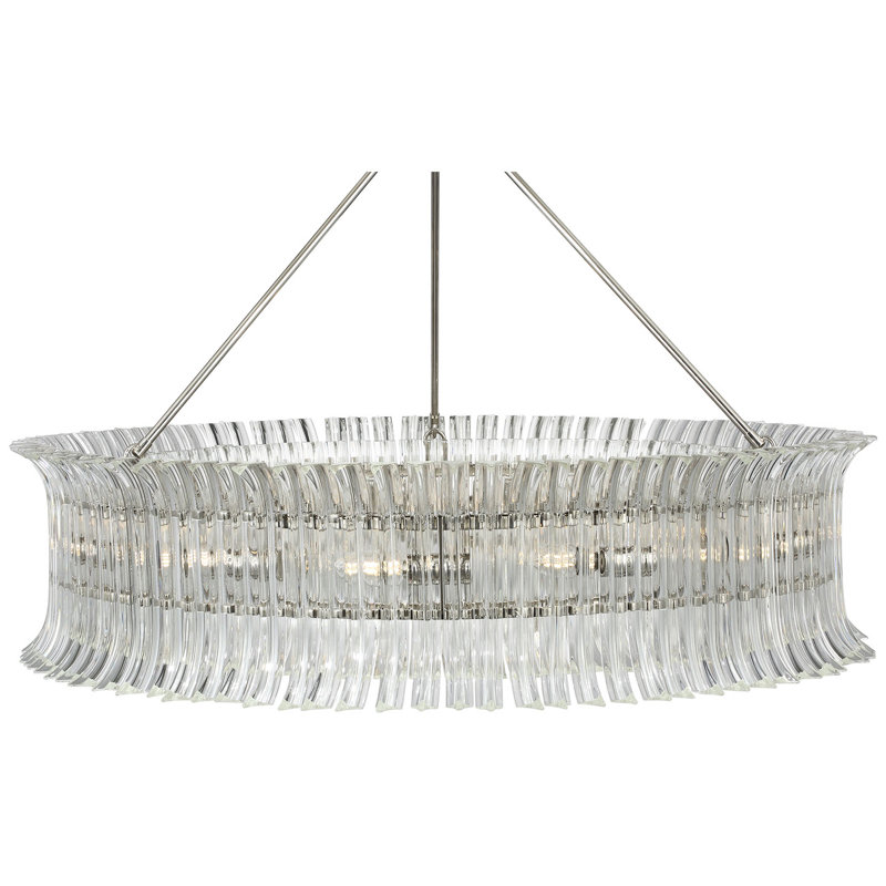 AERIN Rhine 36" Ring Chandelier with Crystal, Polished Nickel