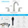 8 Inch Widespread 2-Handle Bathroom Faucet with Pop Up Drain and Water Supply Hoses