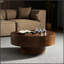 Table basse en placage de bois 31,49 po avec piédestal robuste pour les salons et les appartements modernes-312624298-312624311