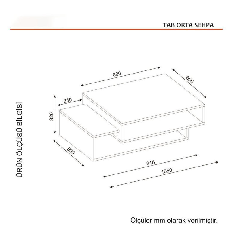 Table basse avec rangement Rausch, Noyer