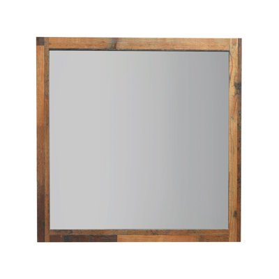 Andromede Square Wood Dresser Mirror in Rustic Pine