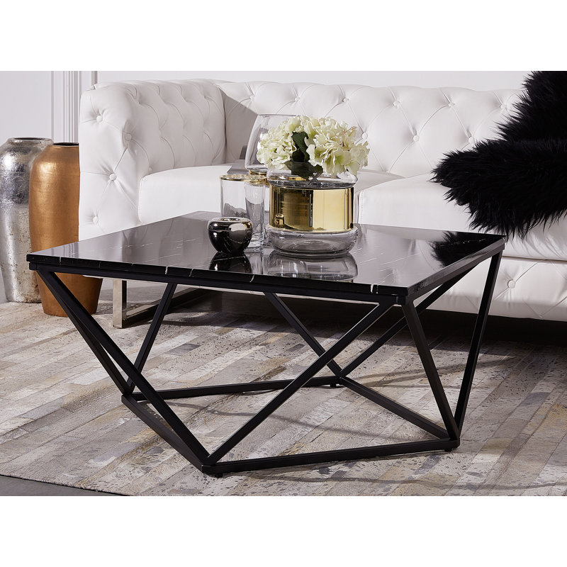 Neihart Frame Coffee Table, Black Top / Black Base