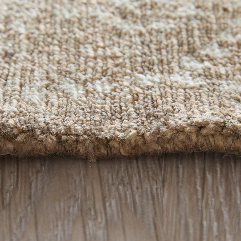 Tapis taupe et floral transitionnel Olivier, Rectangle 8 pi 6 po x 11 pi 6 po