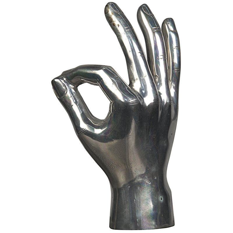 OK Sign Figurine, Silver