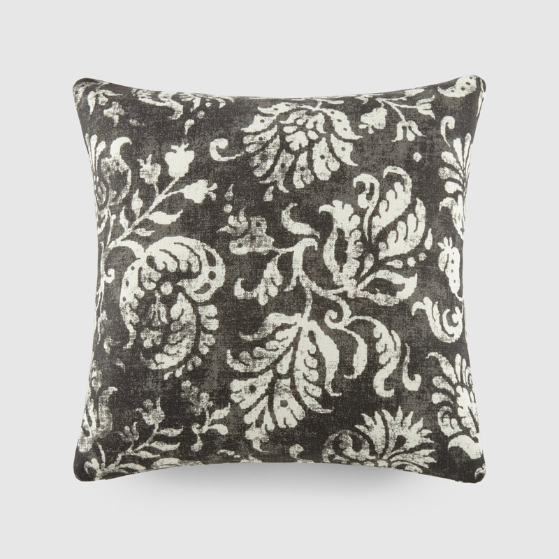 Housse et insert de coussin décoratif en coton, Gris